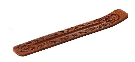 Onisavings Romeriza- Incense Holder Handmade Wooden, Excellent Décor for Home, Work,Modern Gift Variaton,Aromatherapy and Relaxation for Any Place (Flat Incense Holder Carved Design)